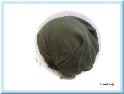 画像2: ケア帽子　　ガーゼ　カーキ　バンダナ帽子　医療帽子