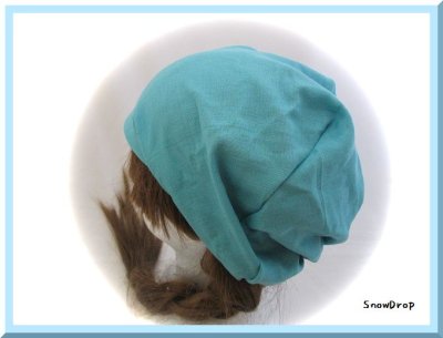 画像2: ケア帽子　　ガーゼ　ターコイズ　バンダナ帽子　医療帽子